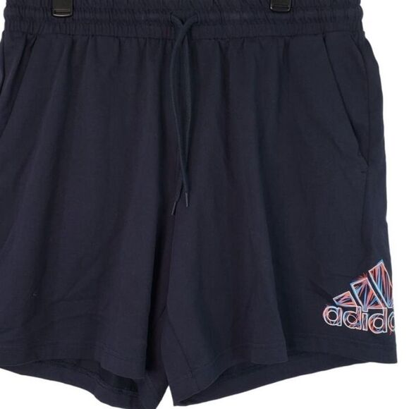 Adidas Essentials Shorts Men's Navy Blue Americana Knit Shorts Pockets - Picture 6 of 9